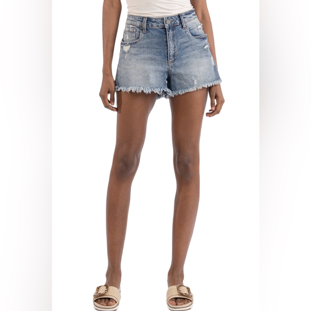 Kut from the Kloth Jane High Rise Denim Shorts - Instruction Wash